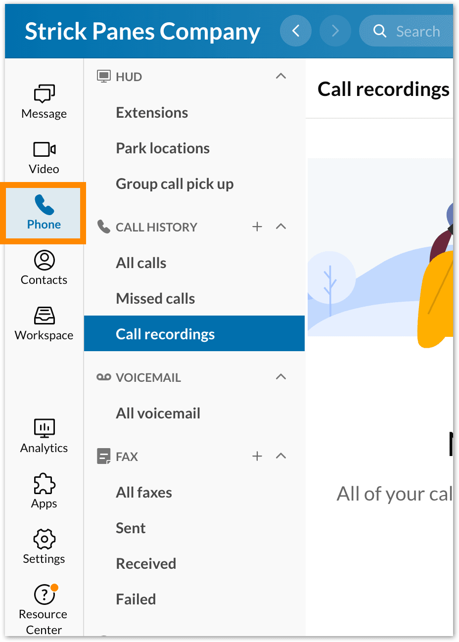 RC Office Phone menu