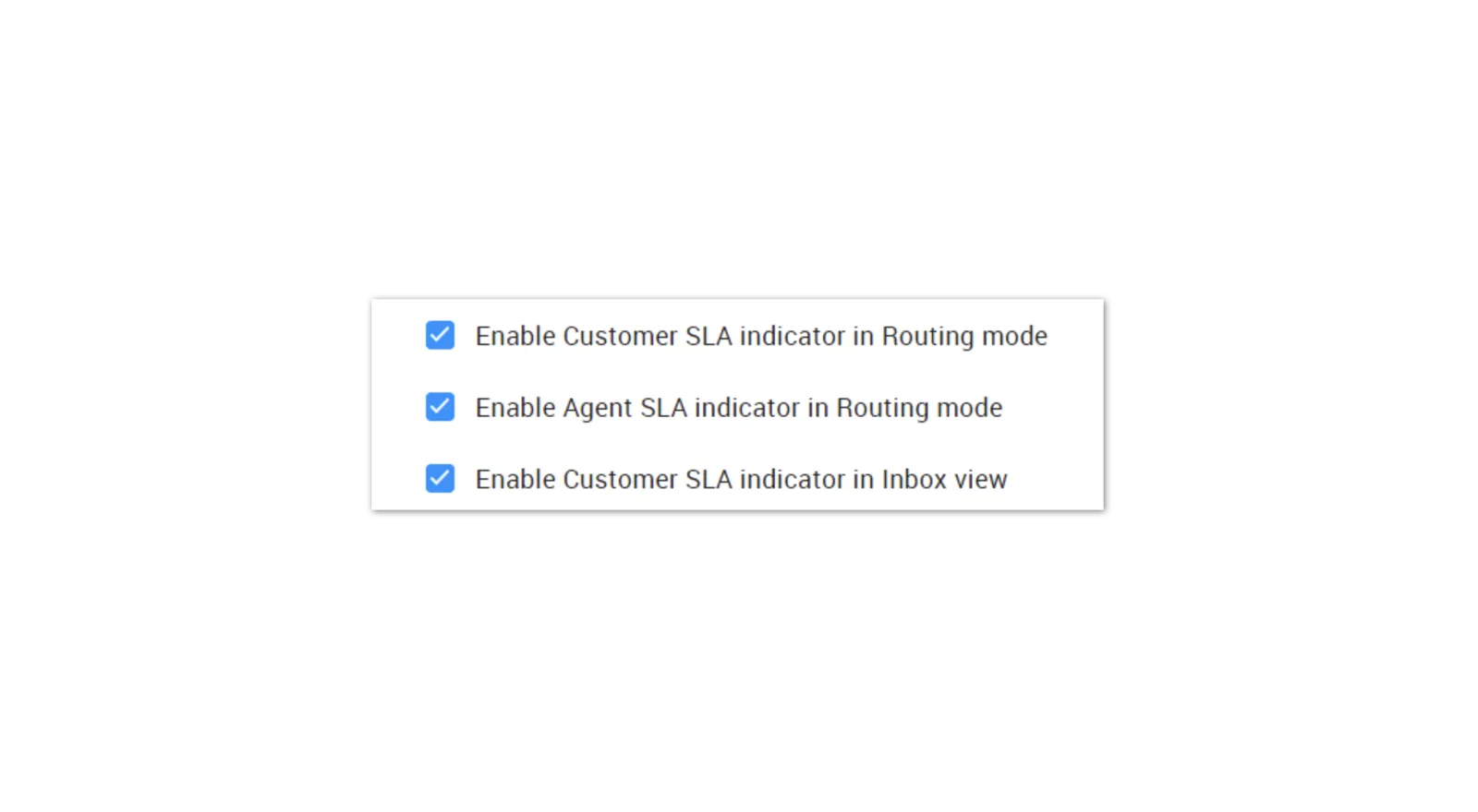 Released SLA indicators for Customer & Agent perspective (General Availability)