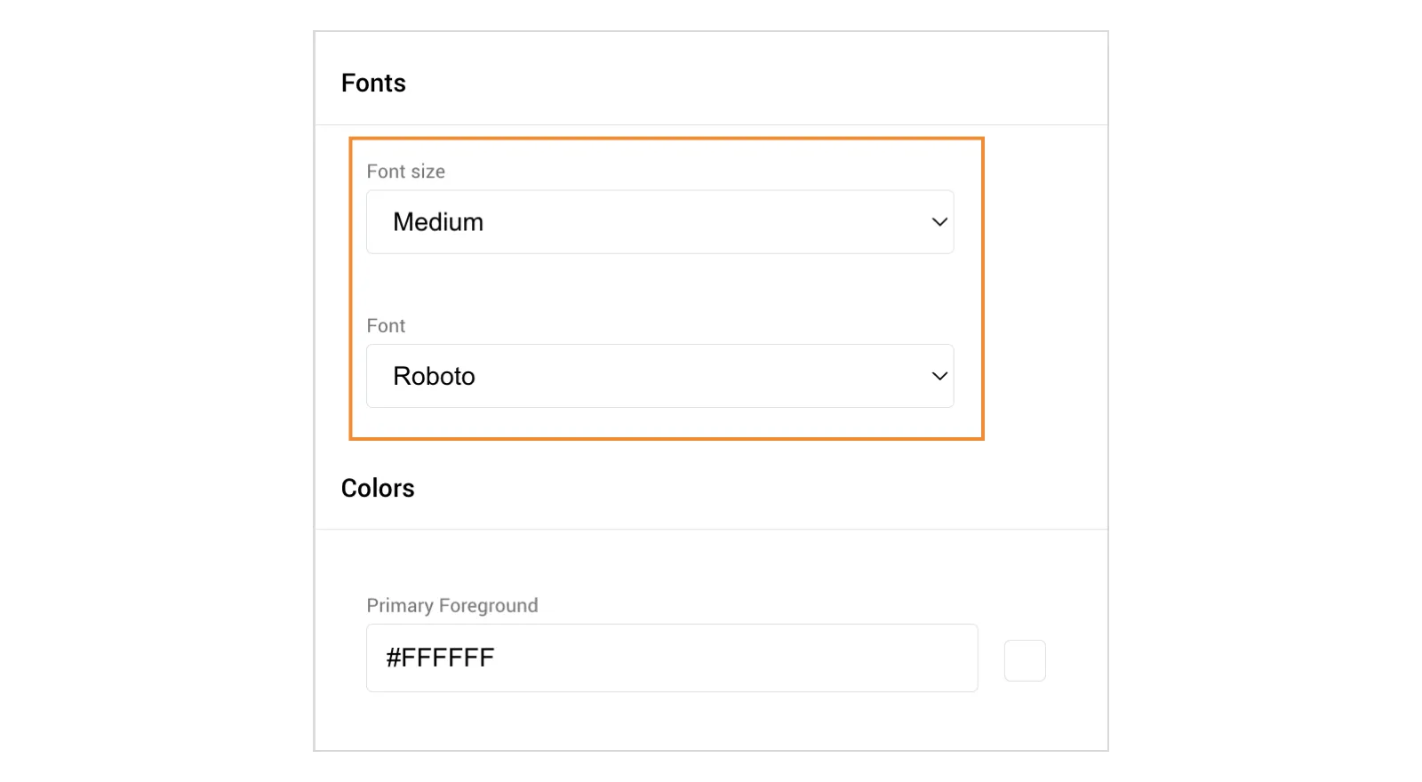 Surveys: Added font size and family selection