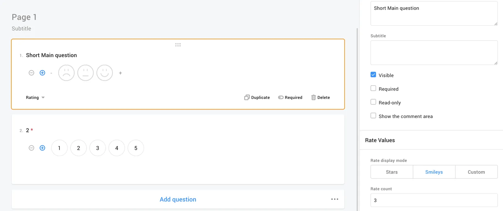 Allowed customization of star rating style and color in Engage Surveys
