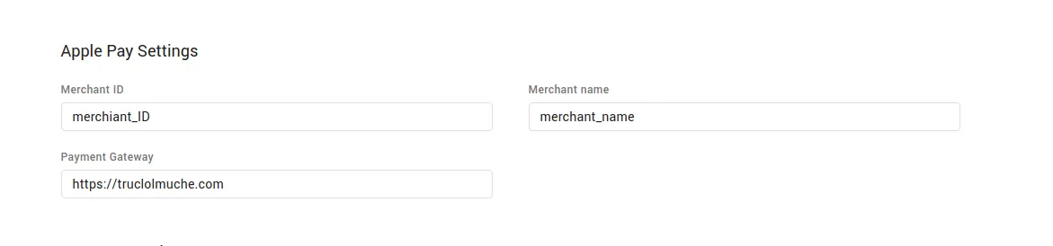 Apple Messages for Business: Apple Pay default fields