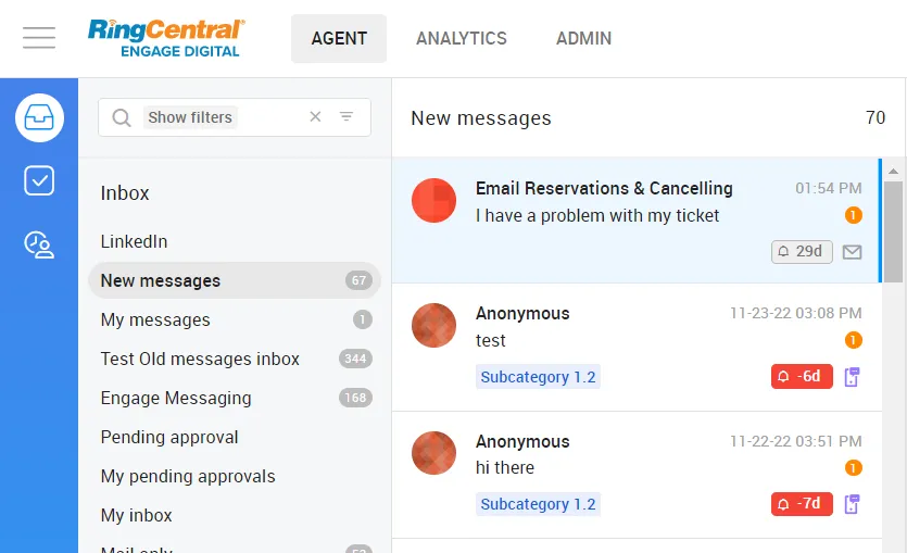 Agent: SLA indicator in Inbox view (Beta)