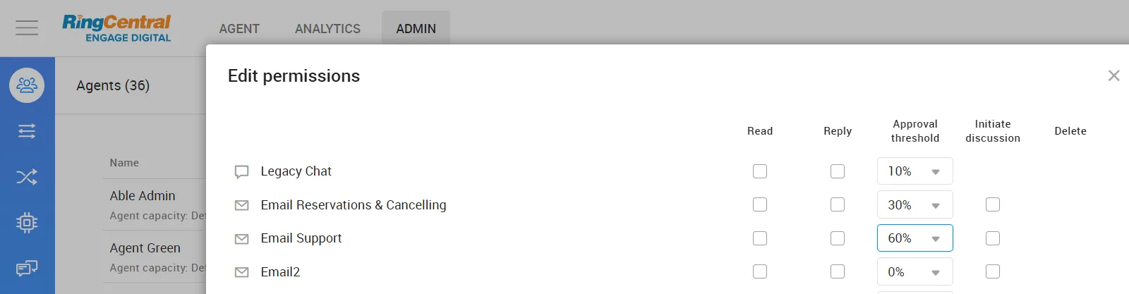 Approval threshold for agent conversations in Admin (Beta)