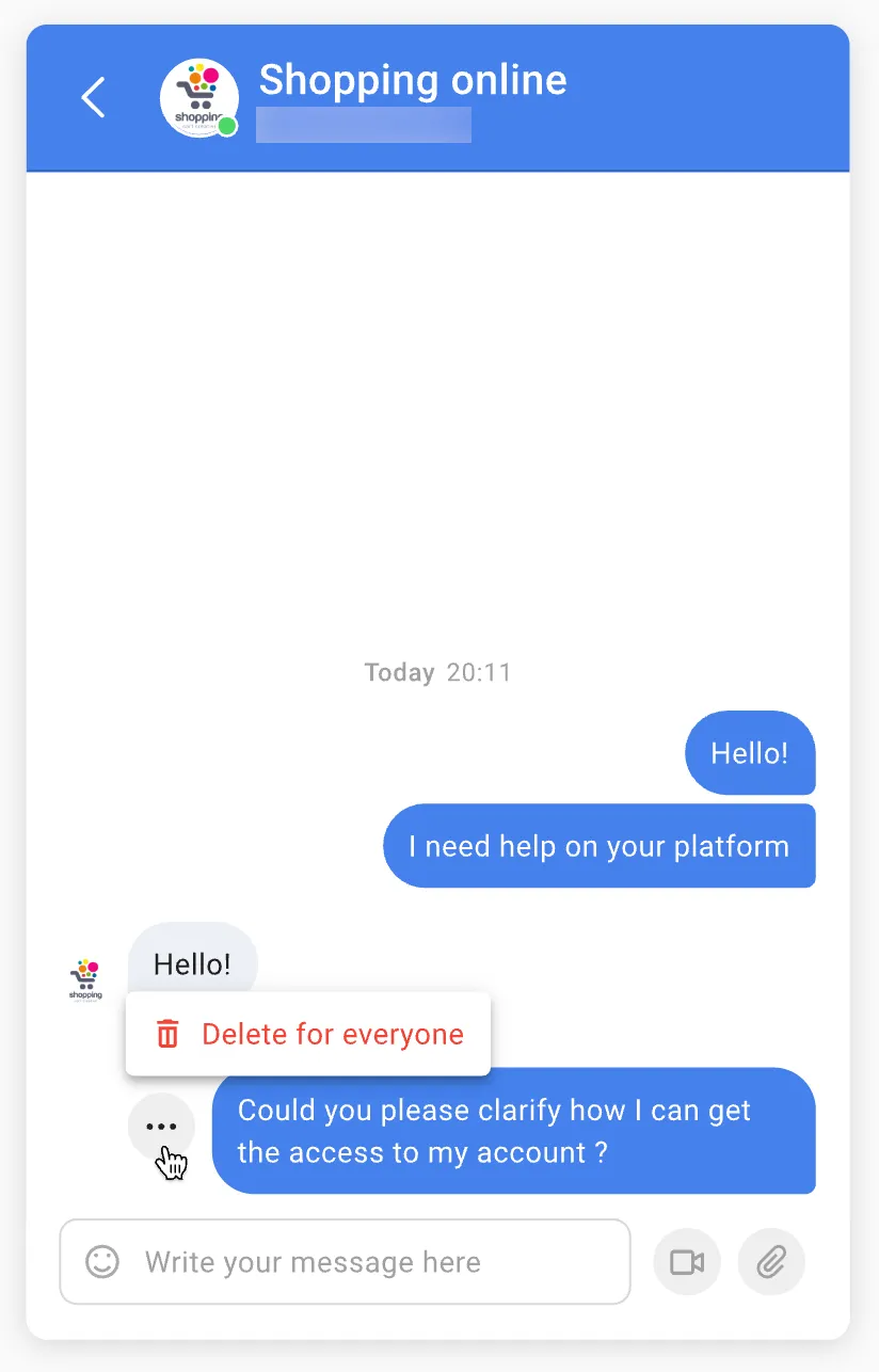 “Delete for everyone" feature in Engage Messaging