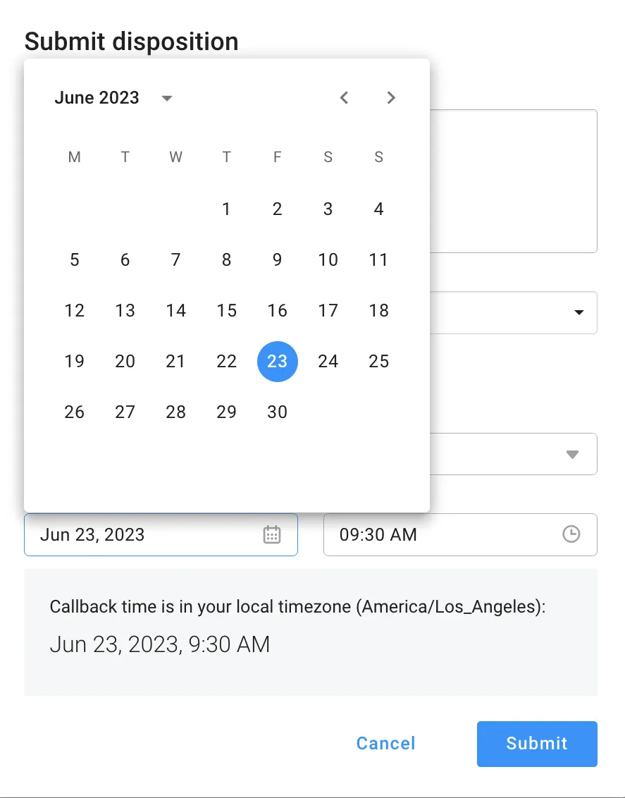 Date time selector