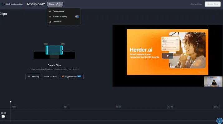 events recording editor