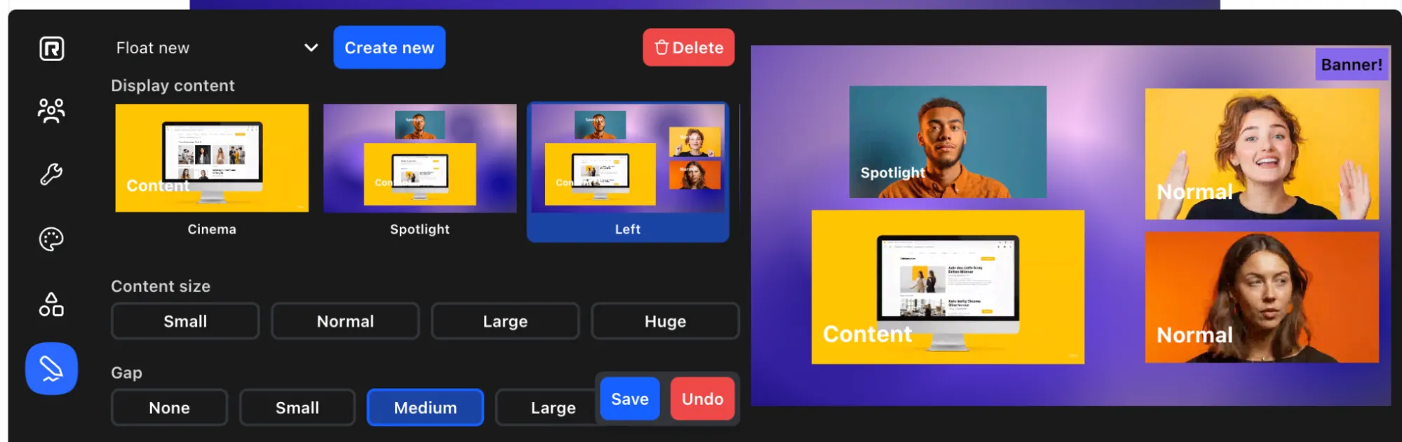 Custom layouts UX enhancements