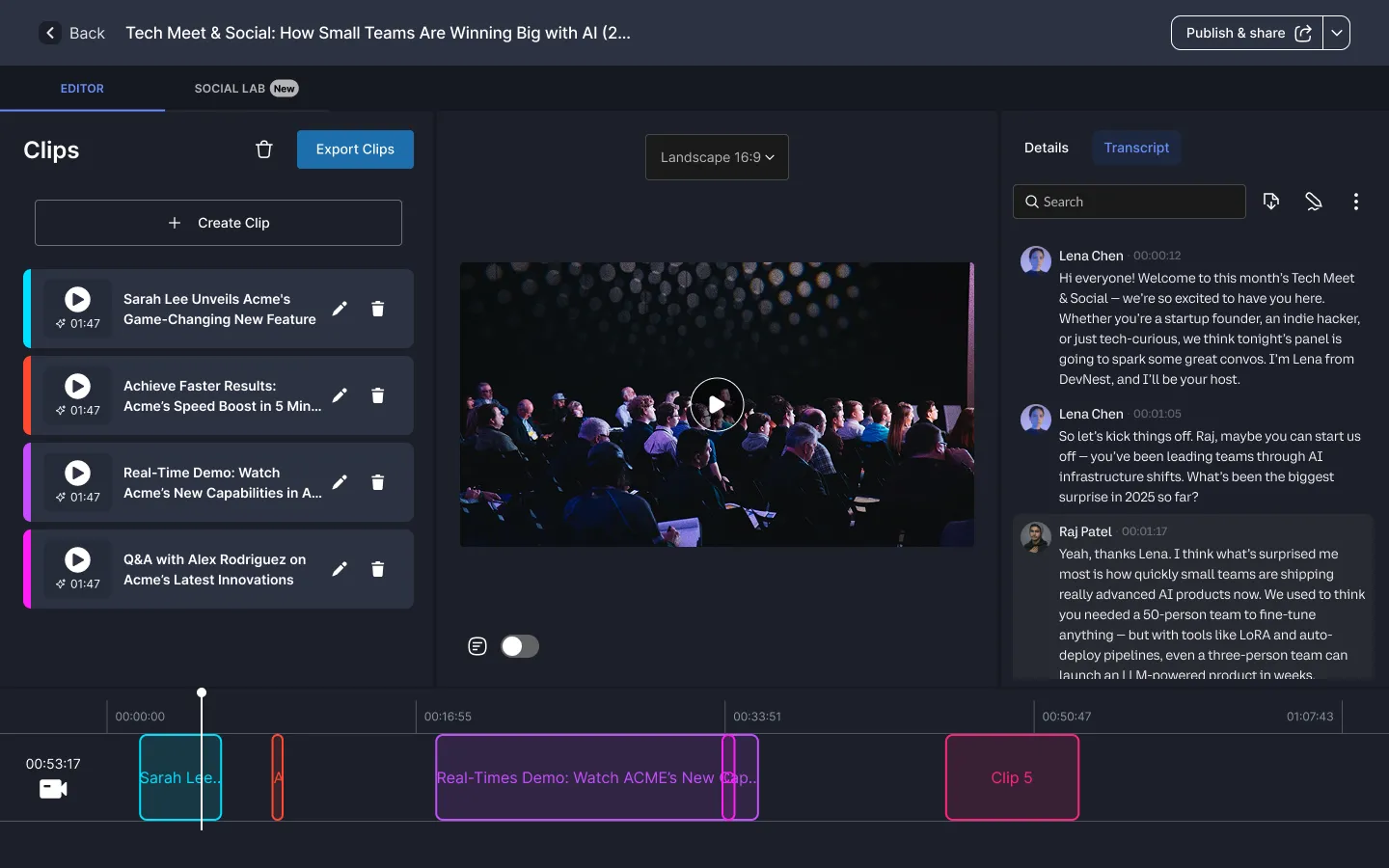 Recording editor