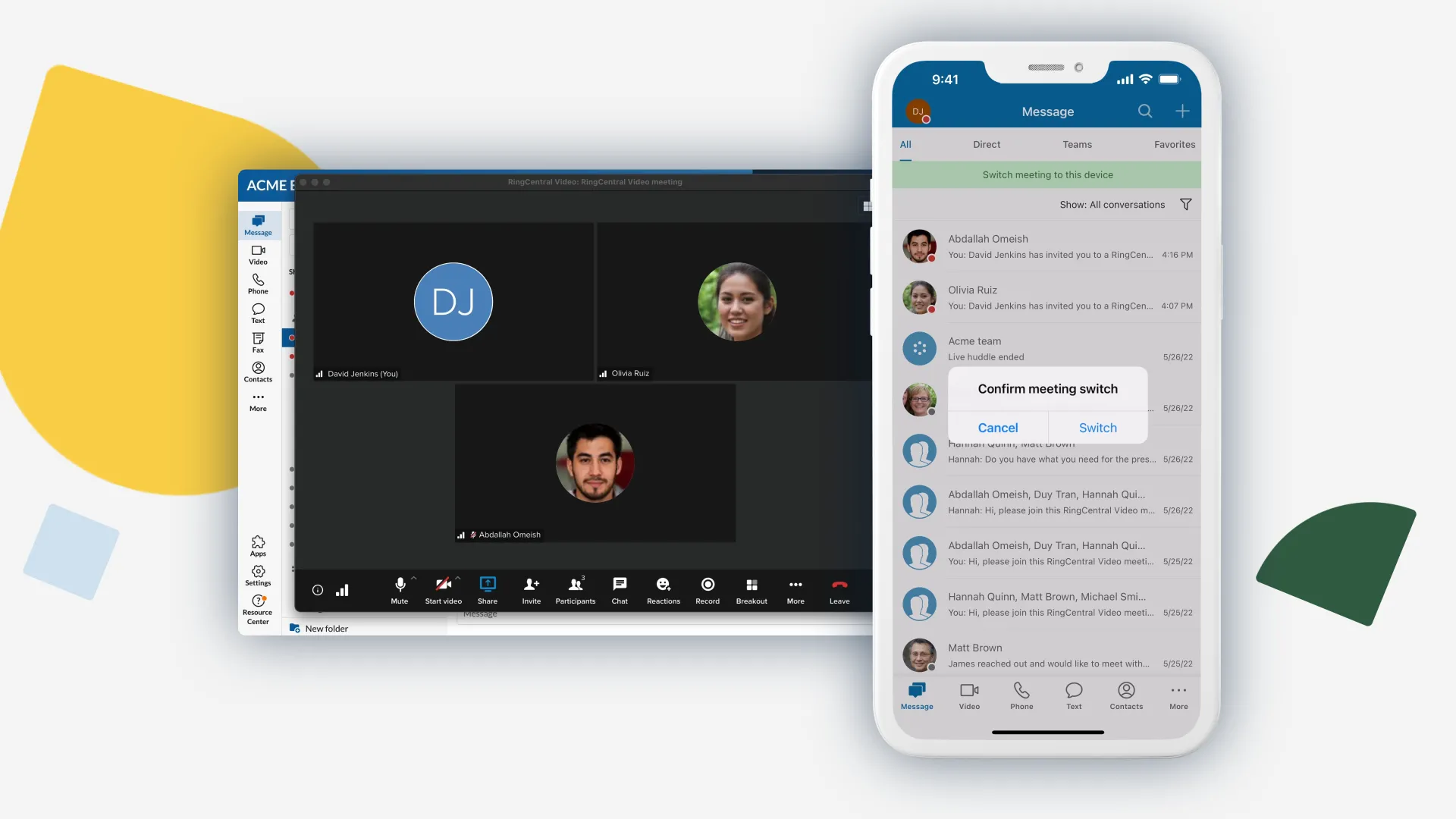 Switch meeting device