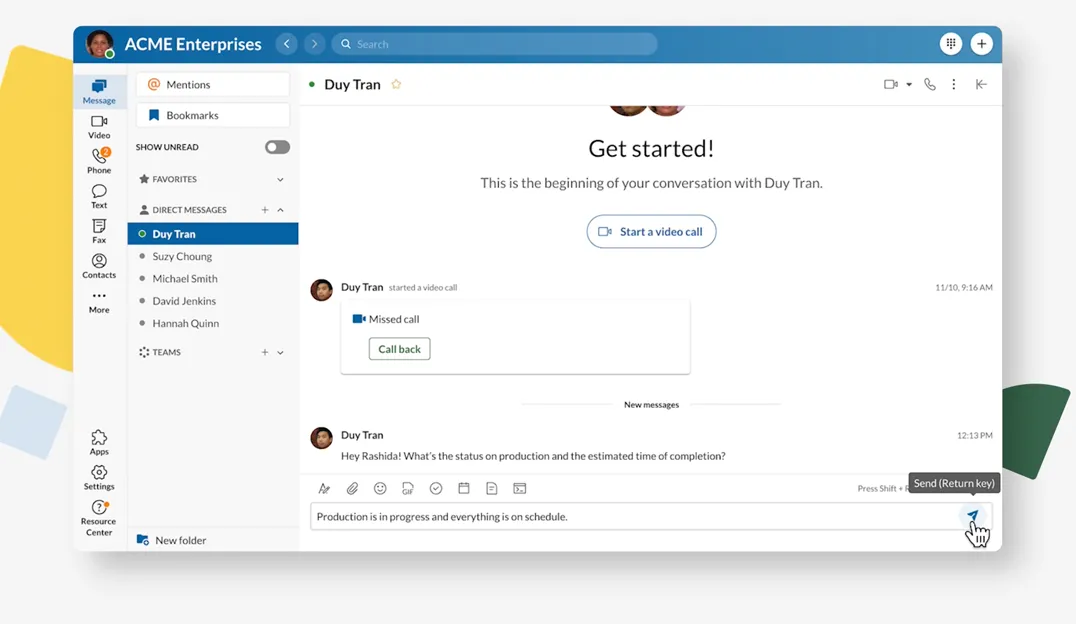 Send and receive RingCentral messages