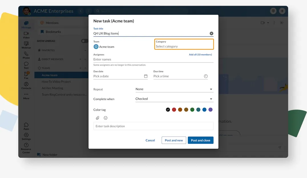 Manage tasks