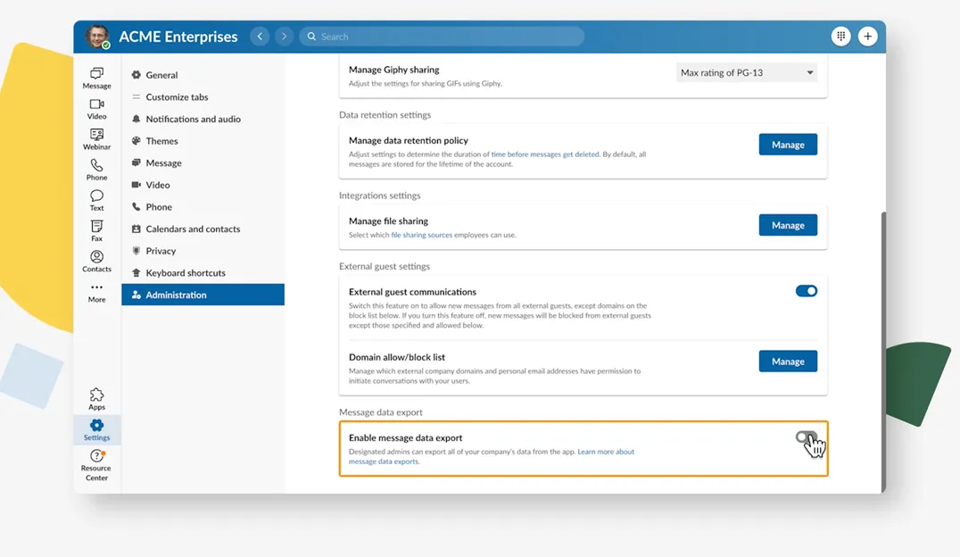 Super Admin controls for team messaging